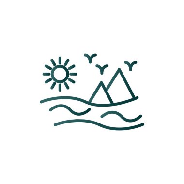 Çöl Çizgisi Gradyan Vektör Simgesi Desig