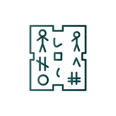 HiyeroLine Gradyan Çizgisi Gradyan Vektör Simgesi Tasarımı