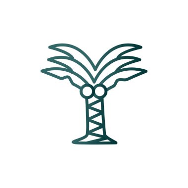 Palmiye Ağacı Çizgisi Gradyan Vektör Simgesi Tasarımı