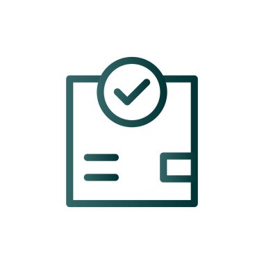 Teslimat Kutusu Satırı Gradyan Vektör Simgesi Tasarımı