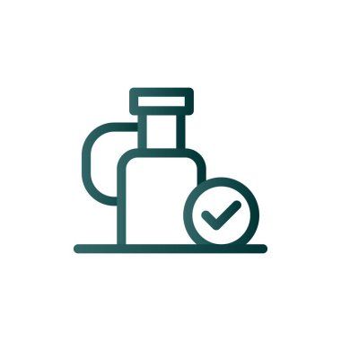 Zeytin Yağı Çizgisi Gradyan Vektör Simgesi Tasarımı