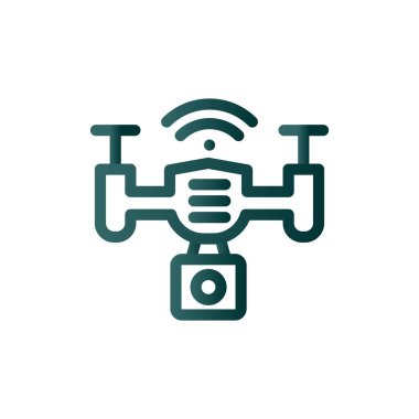 Drone Çizgisi Gradyan Vektör Simgesi Tasarımı