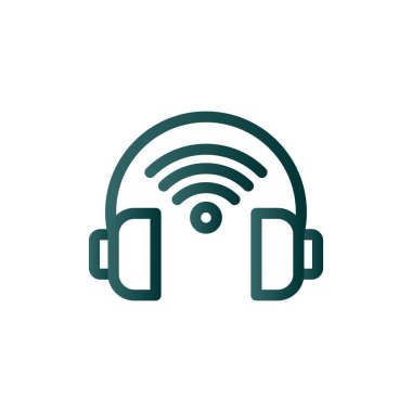 Kulaklıklar Çizgisi Gradyan Vektör Simgesi Tasarımı