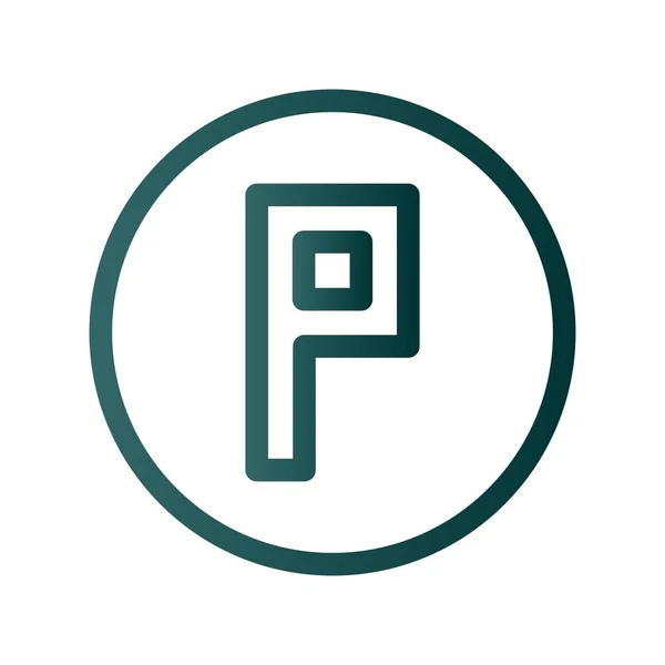 Parkeerplaats Gradient Vector Icon Desig — Stockvector