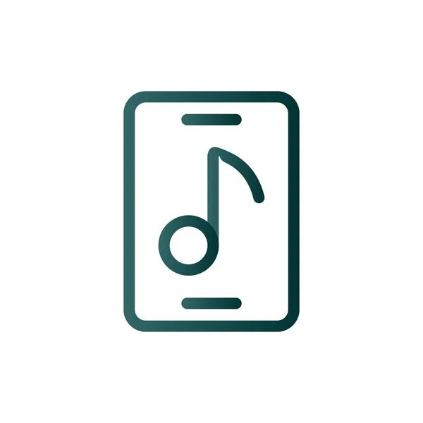 Música App Line Gradiente Vector Ícone Desig — Vetor de Stock