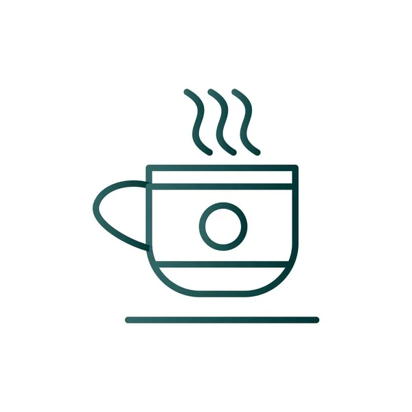 Kávový Pohár Kruhem Line Gradient Vector Icon Desig — Stockový vektor
