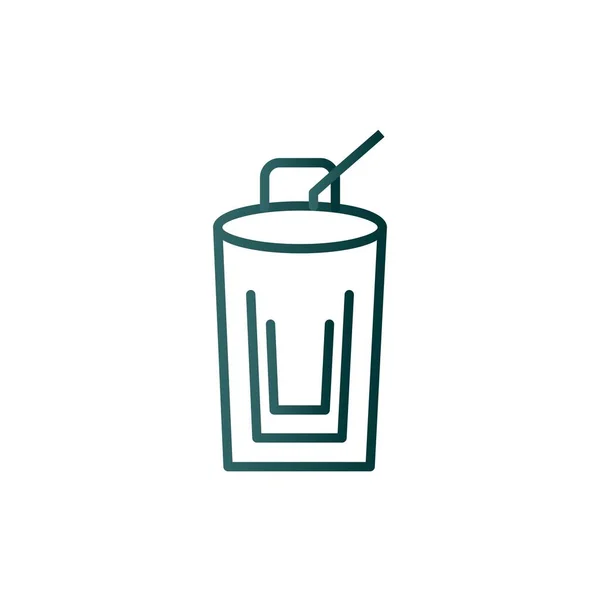 Kaffeeglaslinie Gradient Vector Icon Desig Zum Mitnehmen — Stockvektor