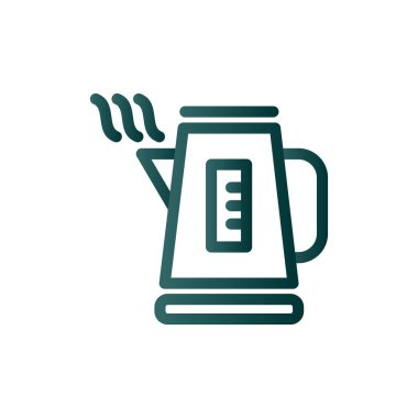 Kettle Çizgisi Gradyan Vektör Simgesi Tasarımı