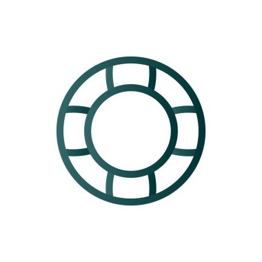 Lifebuoy Çizgisi Gradyan Vektör Simgesi Tasarımı