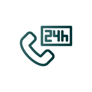 24 Saat Çizgisi Gradyan Vektör Simgesi Tasarımı