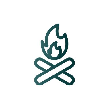 Şenlik Ateşi Çizgisi Gradyan Vektör Simgesi Tasarımı