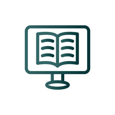 Ebook Satırı Gradyan Vektör Simgesi Tasarımı