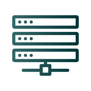  Sunucu Satırı Gradyan Vektör Simgesi Tasarımı