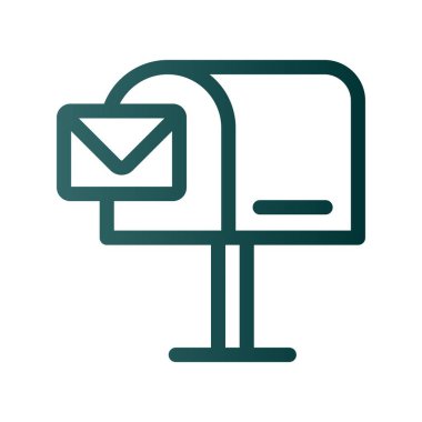  Posta Kutusu Satırı Gradyan Vektör Simgesi Tasarımı