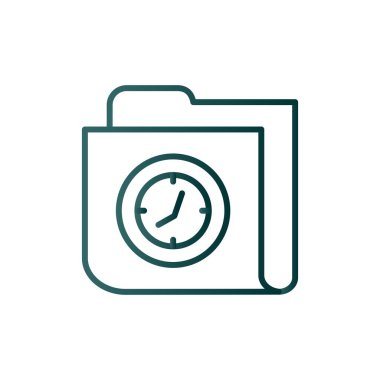 Saat Satırı Gradyan Vektör Simgesi Tasarımı