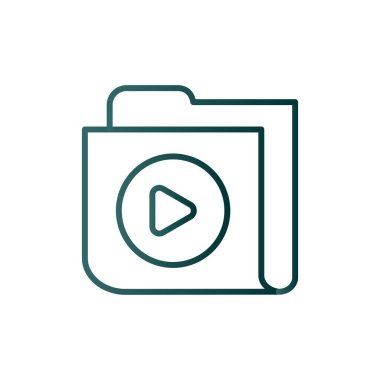 Video Satırı Gradyan Vektör Simgesi Tasarımı