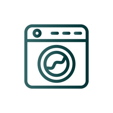 Çamaşır Makinesi Çizgisi Gradyan Vektör Simgesi Tasarımı