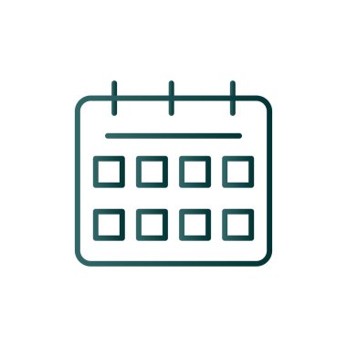 Takvim Satırı Gradyan Vektör Simgesi Tasarımı