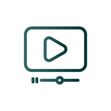 Video Oyun Satırı Gradyan Vektör Simgesi Tasarımı