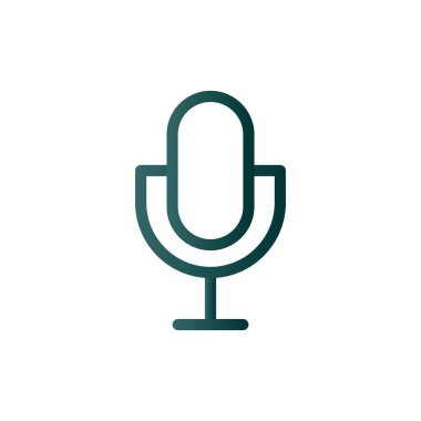 Podcast Satır Gradyan Vektör Simgesi Tasarımı