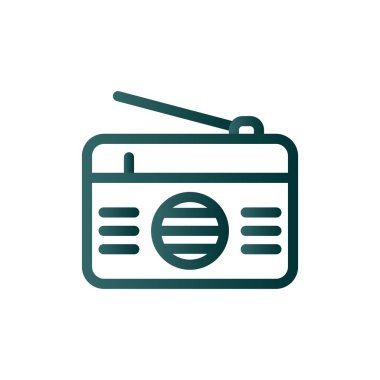 Radyo Satırı Gradyan Vektör Simgesi Tasarımı