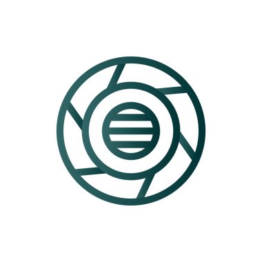 Kamera Merceği Çizgisi Gradyan Vektör Simgesi Tasarımı