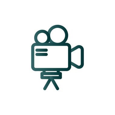 Video Kamera Çizgisi Gradyan Vektör Simgesi Tasarımı