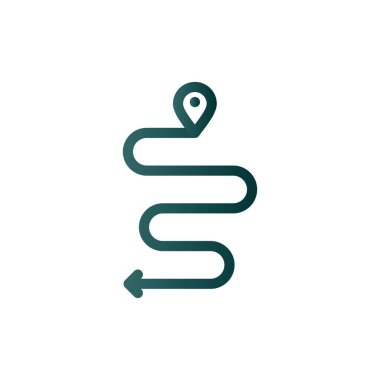 Yol Haritası Gradyan Vektör Simgesi Tasarımı