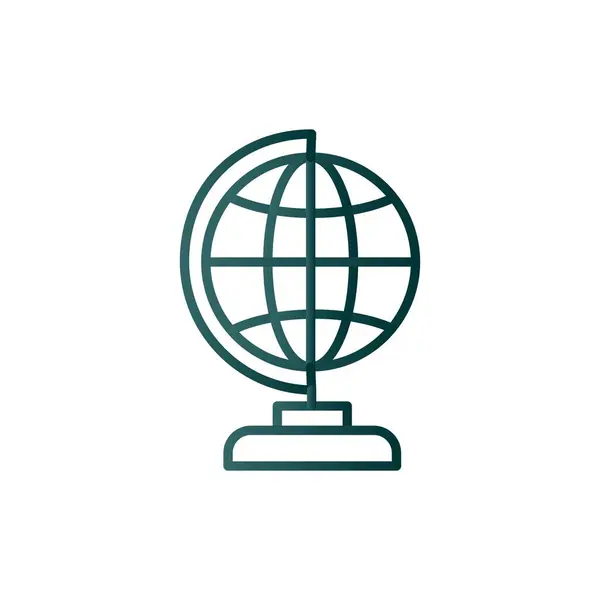 Diseño Icono Vector Gradiente Línea Mundial — Vector de stock