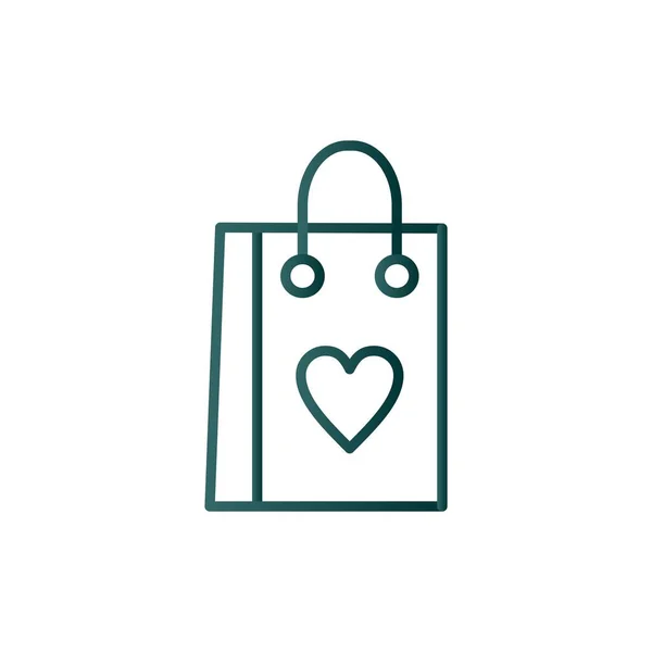 Návrh Vektorové Ikony Gradientu Love Bag Line — Stockový vektor