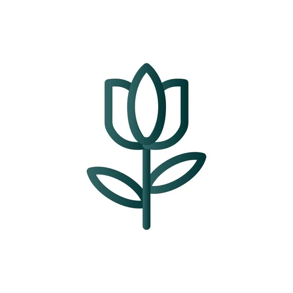 Flower Line Gradient Vector Icon Design — Stockvektor
