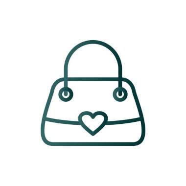 Kadın Poşeti Satırı Gradyan Vektör Simgesi Tasarımı