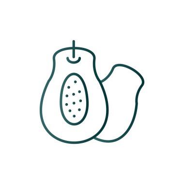 Papaya Çizgisi Gradyan Vektör Simgesi Tasarımı