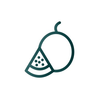 Karpuz Çizgisi Gradyan Vektör Simgesi Tasarımı