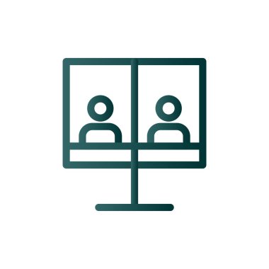 Çevrimiçi Buluşma Satırı Gradyan Vektör Simgesi Tasarımı