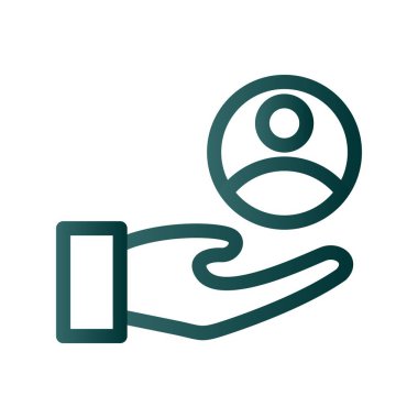 Gönüllü Satır Gradyan Vektör Simgesi Tasarımı