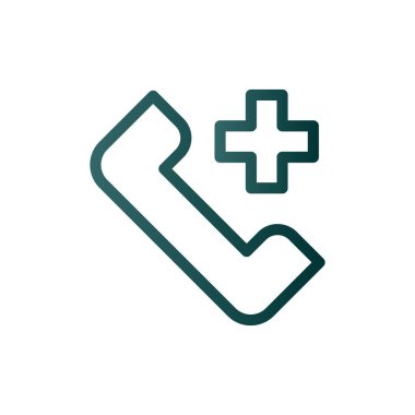 Acil Çağrı Satırı Gradyan Vektör Simgesi Tasarımı