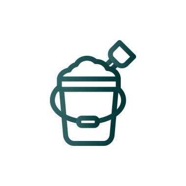 Kum Kovası Satırı Gradyan Vektör Simgesi Tasarımı