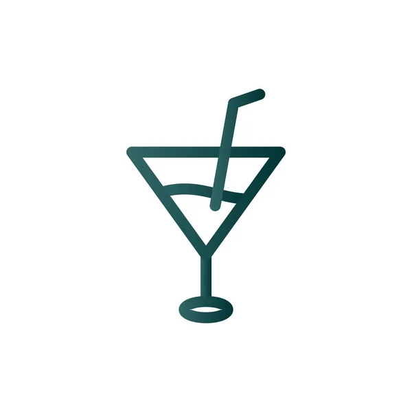 Cocktail Line Gradient Vector Icon Design — 스톡 벡터