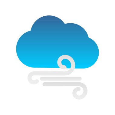 Güneş Fırtınası Düz Gradyan Vektör Simgesi Tasarımı