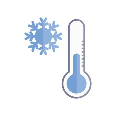 Kış Sıcaklığı Düz Işık Vektörü Simgesi Tasarımı