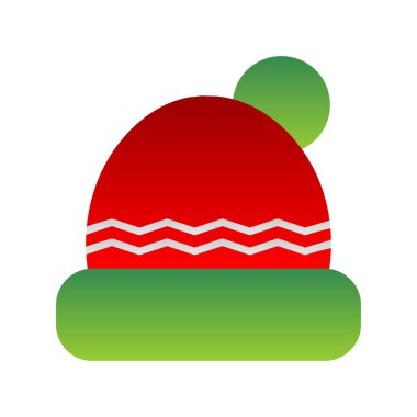 Şapka Düz Gradyan Vektör Simgesi Tasarımı