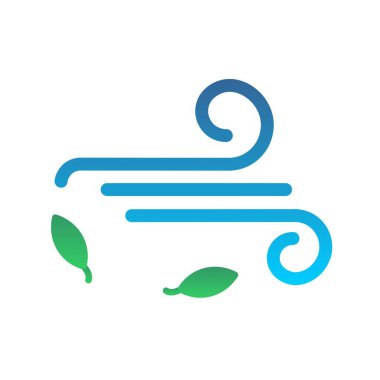 Windy Düz Gradyan Vektör Simgesi Tasarımı