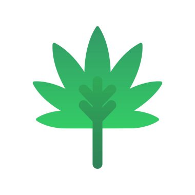 Sonbahar Yaprak Düz Gradyan Vektör Simgesi Tasarımı