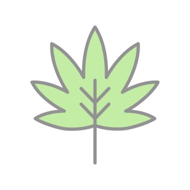 Sonbahar Yaprağı Doldurulmuş Işık Vektörü Simgesi Tasarımı