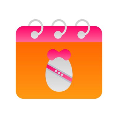 Takvim Düz Gradyan Vektör Simgesi Tasarımı