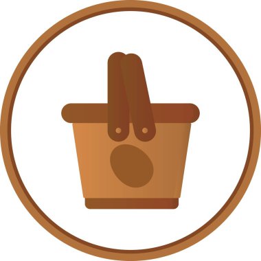 Piknik Düz Çember Vektör Simgesi Tasarımı