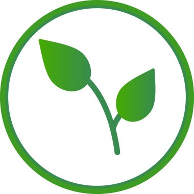 Yaprak Düz Çember Vektör Simgesi Tasarımı