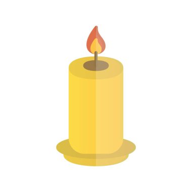 Mum Düz Işık Vektörü Simgesi Tasarımı