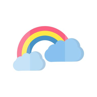 Yağmur yayı Düz Işık Vektörü Simgesi Tasarımı